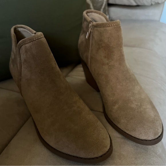 Taupe Suede Ankle Booties - Picture 7 of 10